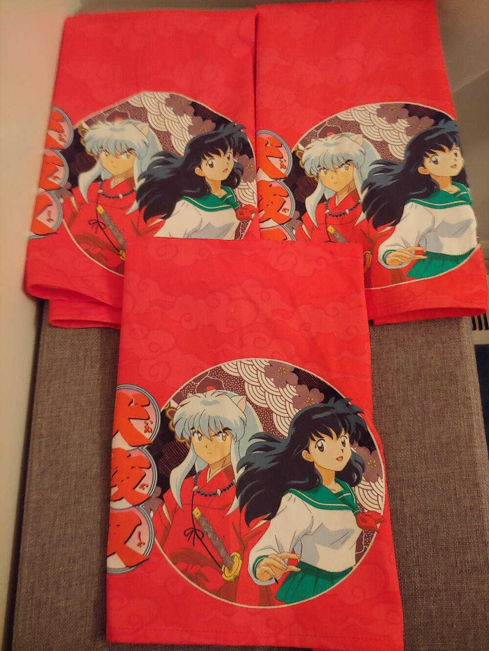 Anime InuYasha Red Character Kitchen Towels Set Of 3 No Tags